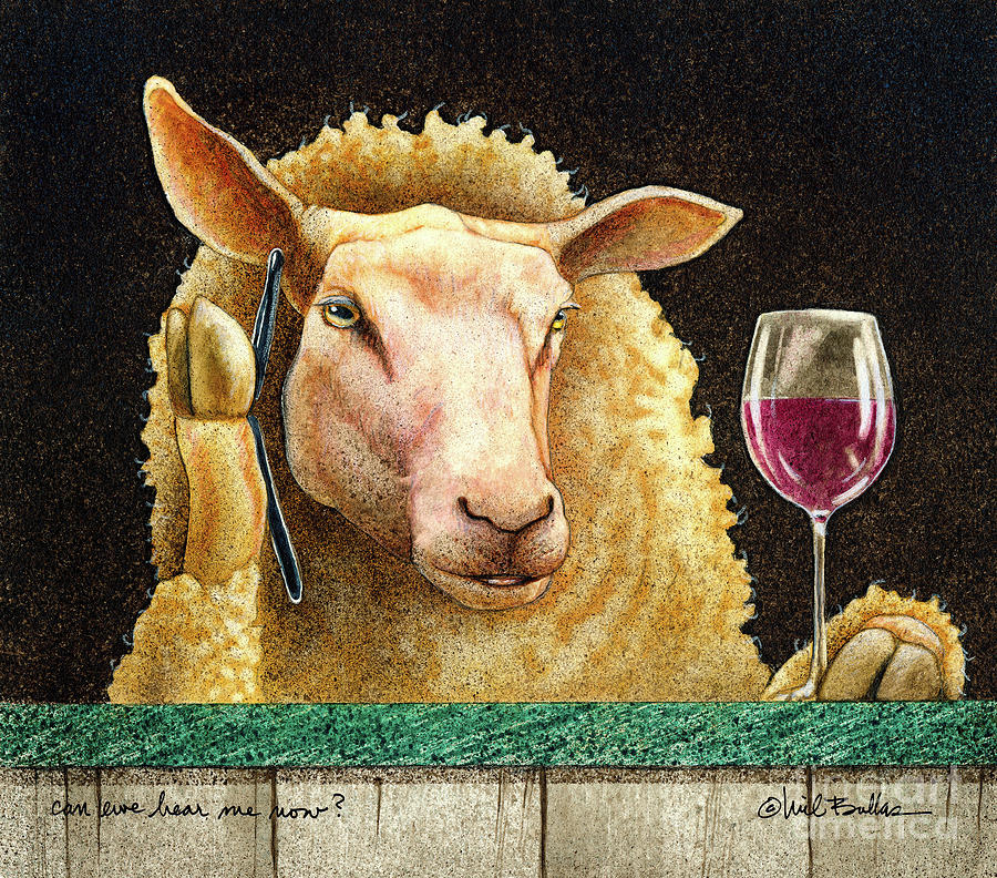 Sheep Painting - Can Ewe Hear Me Now?... by Will Bullas