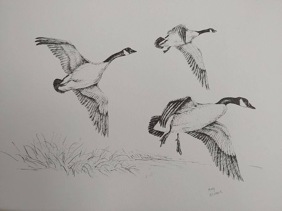 Canada Geese Painting by ML McCormick