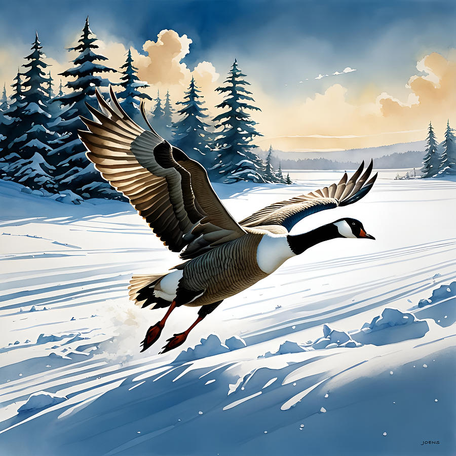 Wildlife Digital Art - Canada Goose 2 by Greg Joens