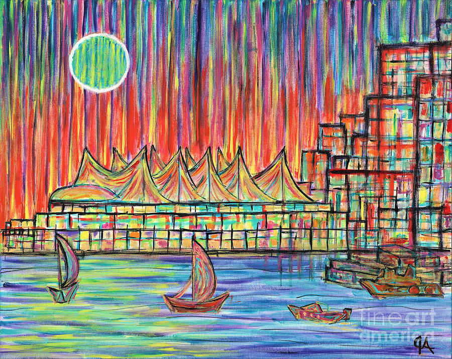 Canada Place, Vancouver, Alive In Color Painting by Jeremy Aiyadurai