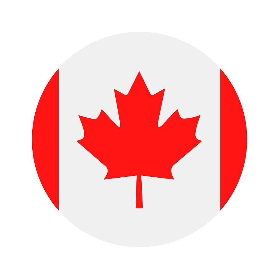Canada - Round Flag Vector Flat Icon Drawing by Pop_jop