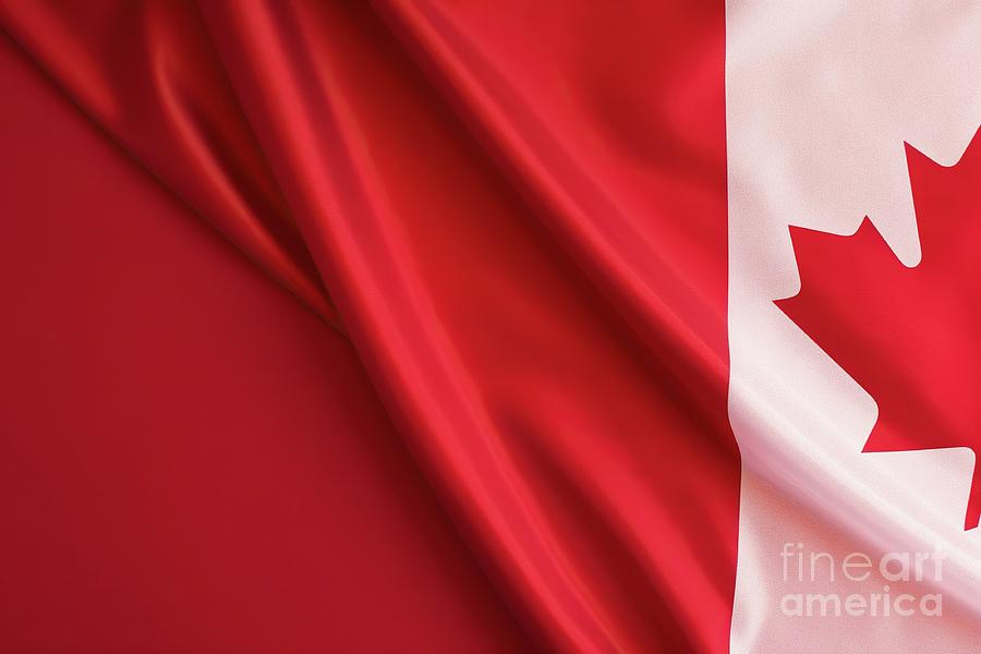 Canadian flag, partially folded. Ai generated. Photograph by Joaquin Corbalan