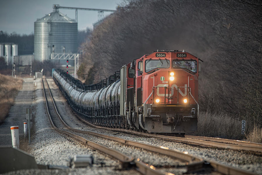 Canadian National Ethanol Train CSX K445 at Pembroke Ky Photograph by Jim Pearson