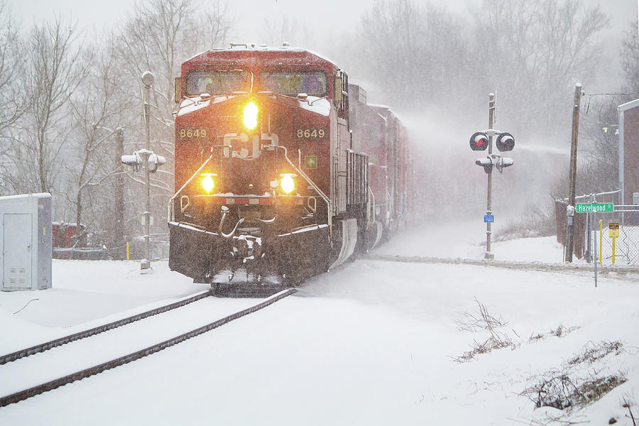 Canadian Pacific 8649 in the Snow Photograph by Greg Booher