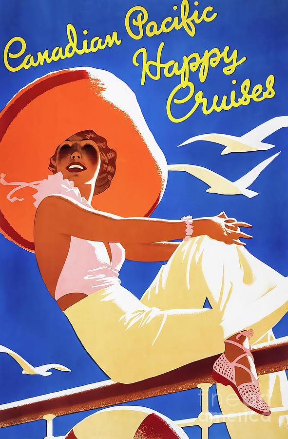 Canadian Pacific Cruise Poster 1937 Drawing by M G Whittingham