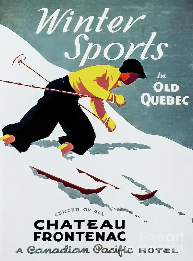 Canadian Pacific Winter Sports Poster Drawing by M G Whittingham