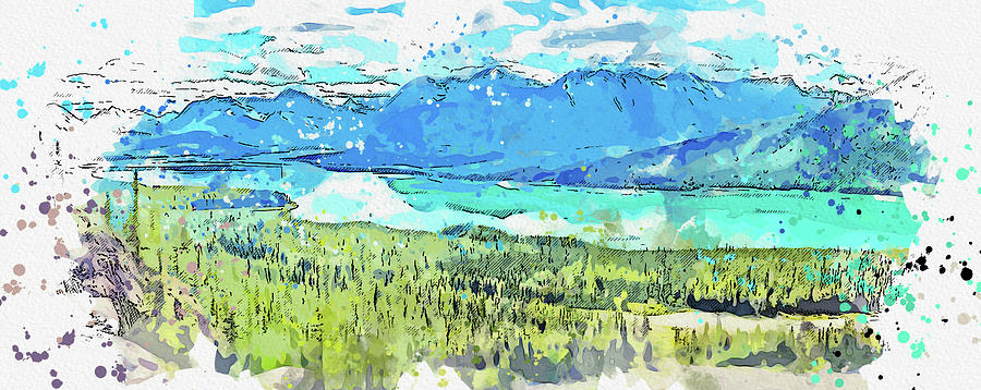 Canadian Rockies, Ca 2021 By Ahmet Asar, Asar Studios Painting