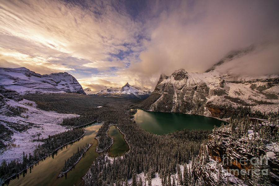 Canadian Rockies Lake OHara Winter Cloudscape Photograph by Mike Reid