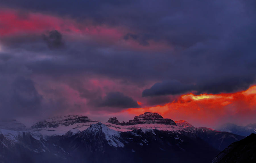 Canadian Rockies Sunset At 10,000 Feet Photograph by Stephen Vecchiotti