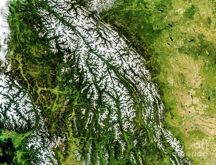 Canadian Rocky Mountains From Space Photograph by M G Whittingham ...