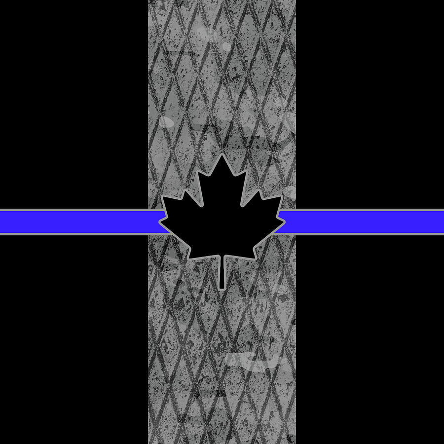 Canadian Thin Blue Line Flag Digital Art by Jared Davies - Fine Art America