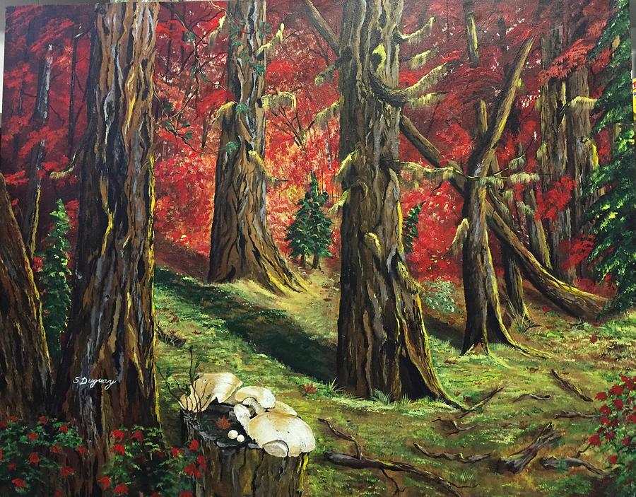  Canadian White Pine and Red Maple Painting by Sharon Duguay