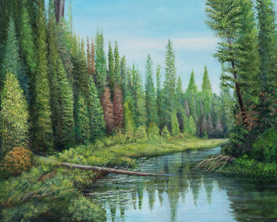 Canadian Woods Painting by Nadine Button