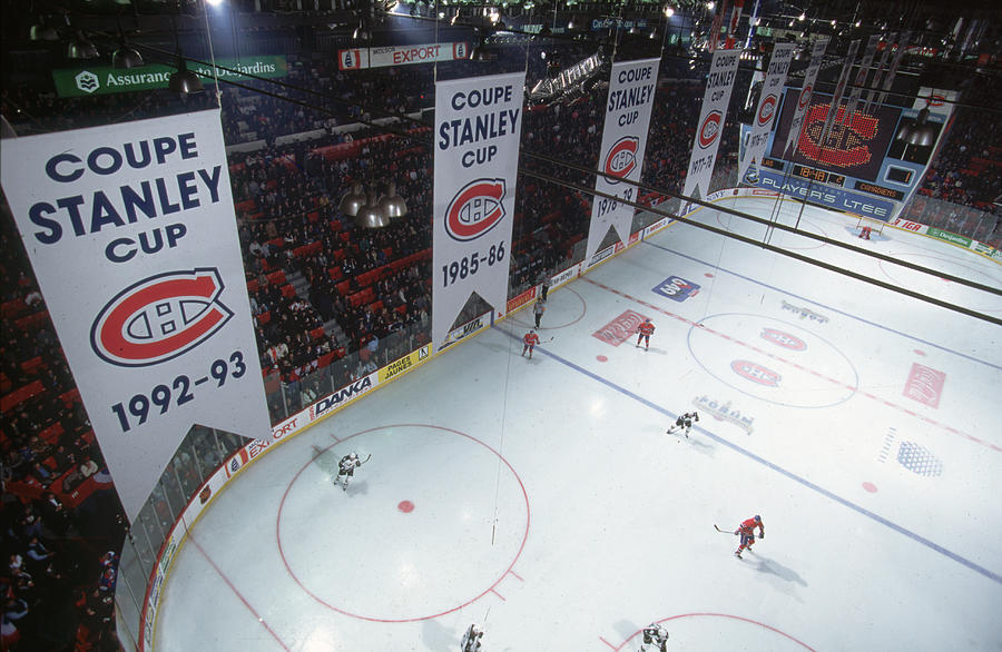 Canadiens On The Ice At The Forum Photograph by R Laberge