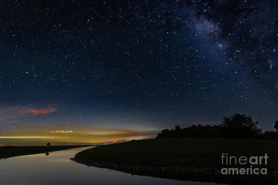 Canal and Milky Way Photograph by Tom Claud