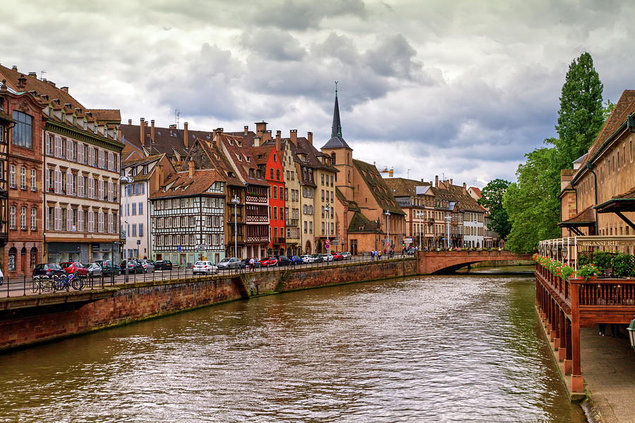 Canal and Saint-Nicolas dock in Strasbourg, France Photograph by Elenarts - Elena Duvernay photo