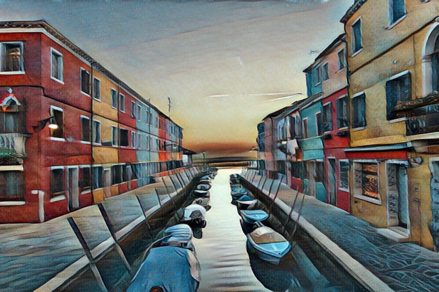 Canal Buildings 2 Painting by Tony Rubino