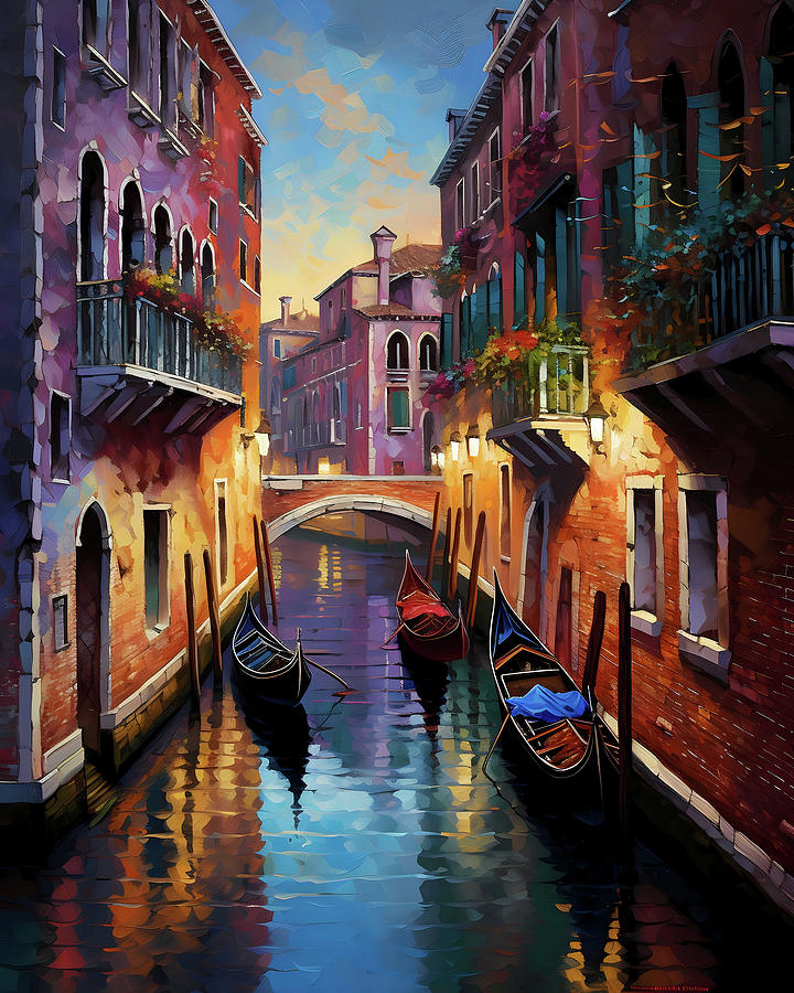 Neo-impressionism Digital Art - Canal Color Captures by Madison Cook