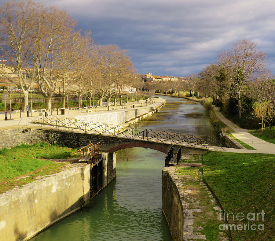 Canal Du Midi At Beziers Looking Down The Old Section Photograph By Ann ...