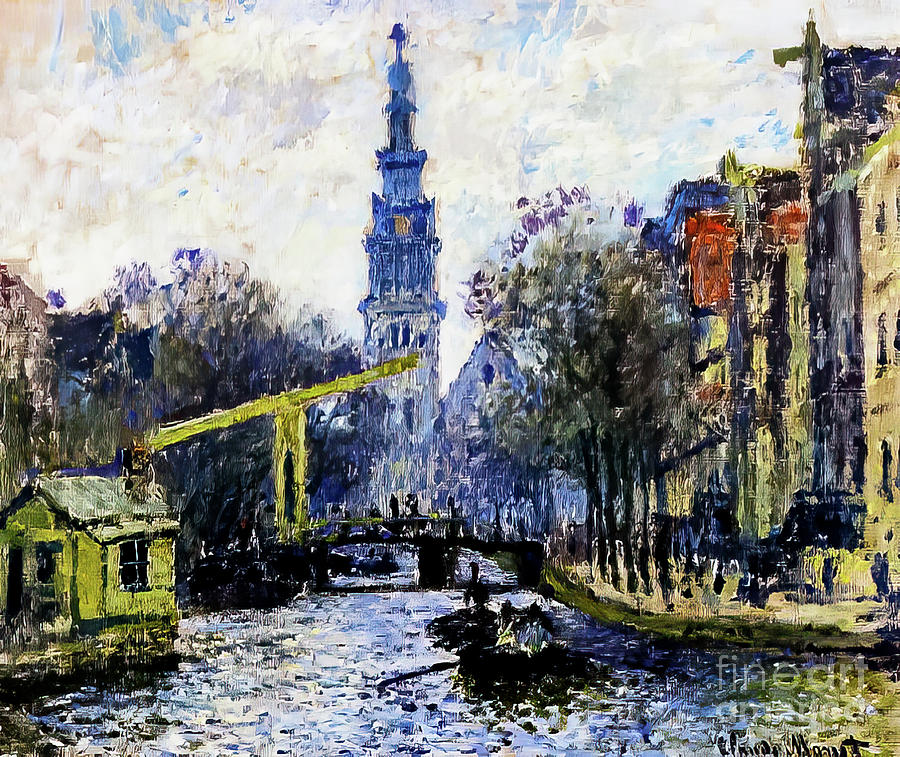 Canal in Amsterdam by Claude Monet 1874 Painting by Claude Monet