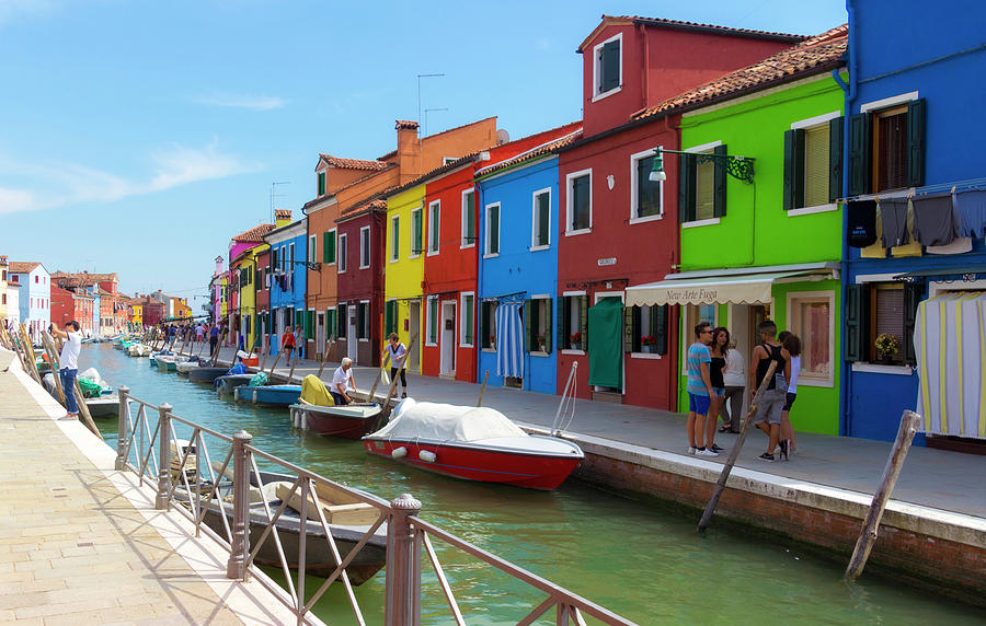 Canal in Burano Photograph by Pietro Ebner
