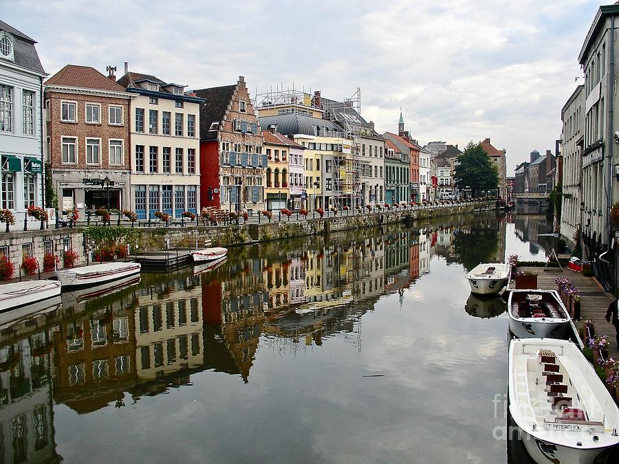 Canal in Ghent, Belgium Photograph by Jennie Richards - Pixels