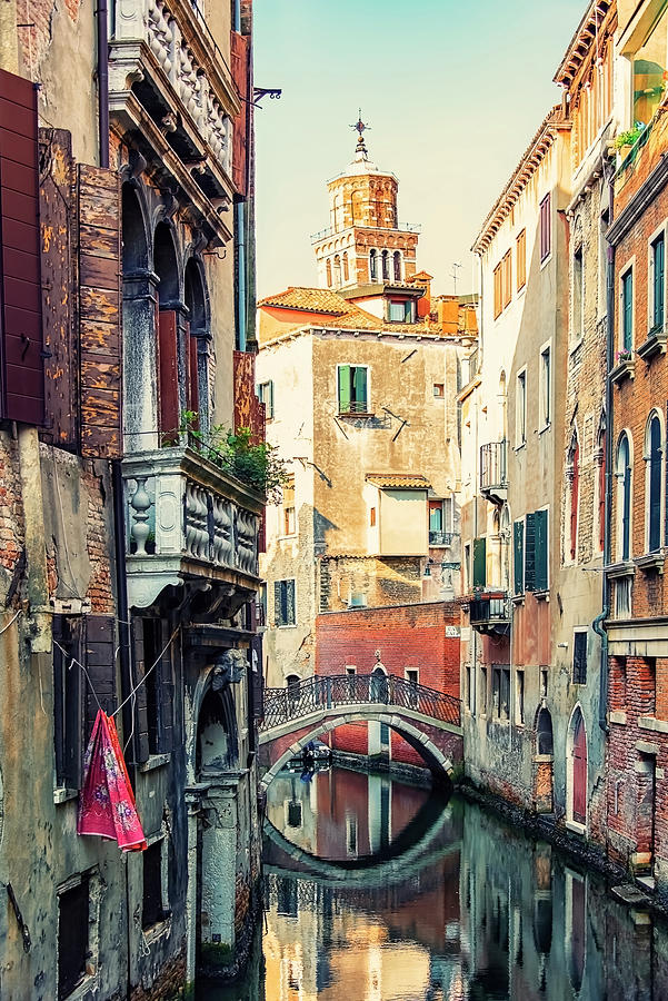 Architecture Photograph - Canal In Venice by Manjik Pictures