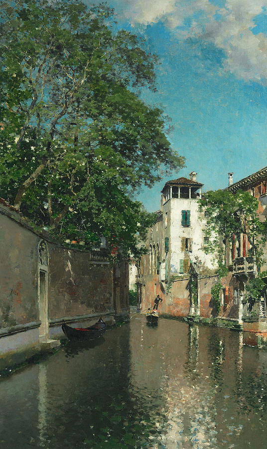 Canal in Venice Painting by Martin Rico