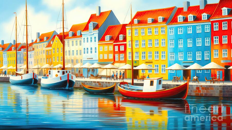 Canal Nyhavn Harbor Copenhagen Waterfront Oasis Digital Art by Simone Edward Artwork Canal Nyhavn Harbor Copenhagen Waterfront Oasis Digital Art by Simone Edward Artwork