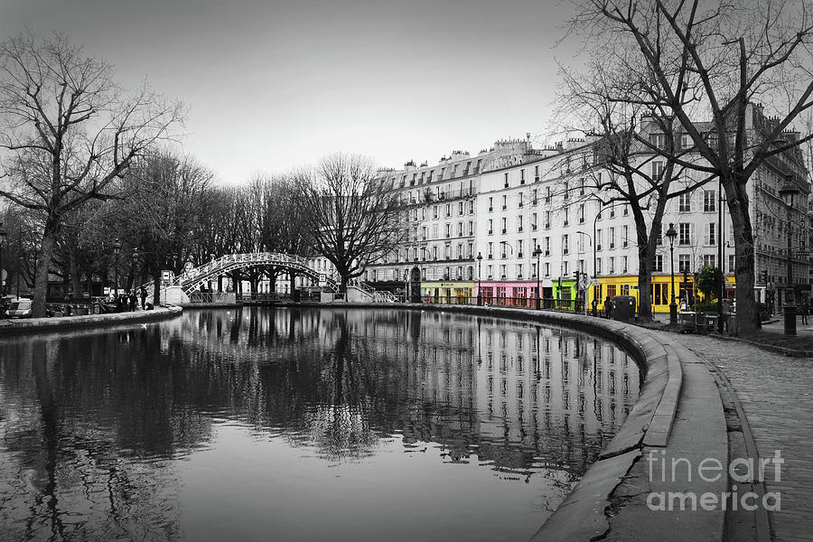 Canal Saint-Martin in Paris Painting by Delphimages Paris Photography