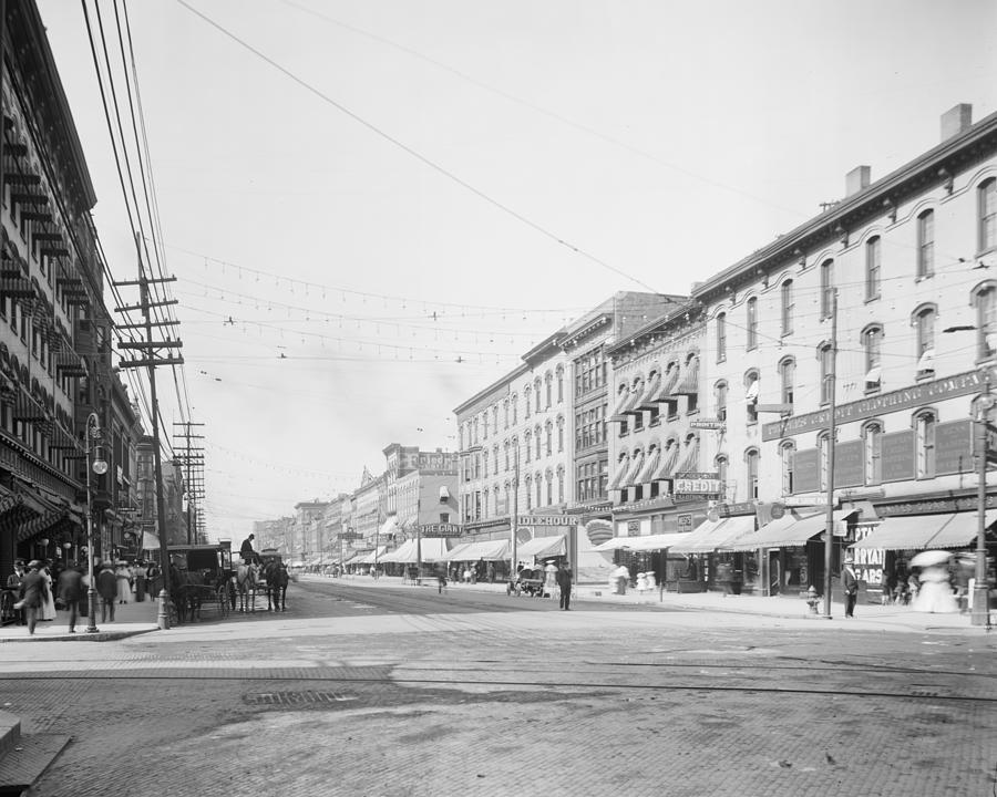 Canal St from Monroe St, Grand Rapids, Michigan, 1910s Photograph by ...