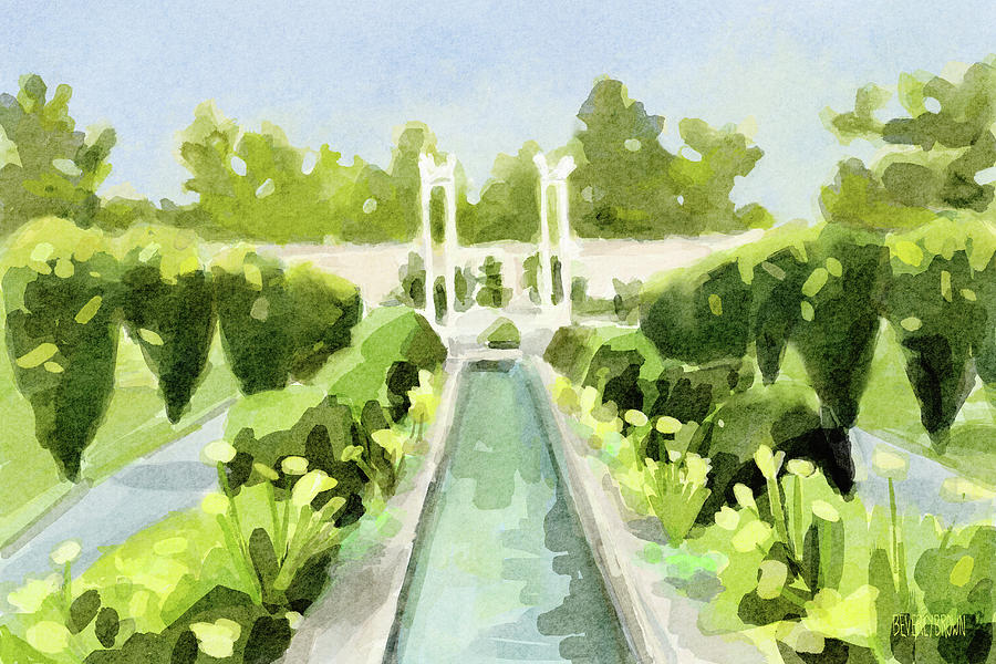 Canal Untermyer Gardens Painting by Beverly Brown