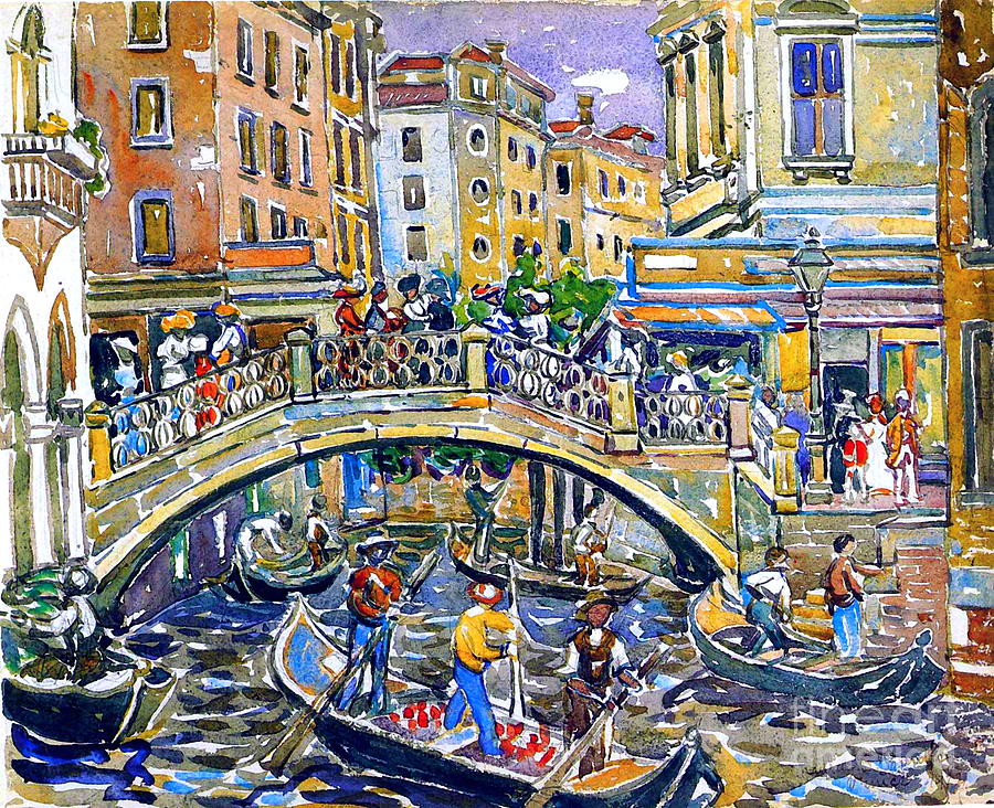 Canal, Venice Painting by Maurice Prendergast