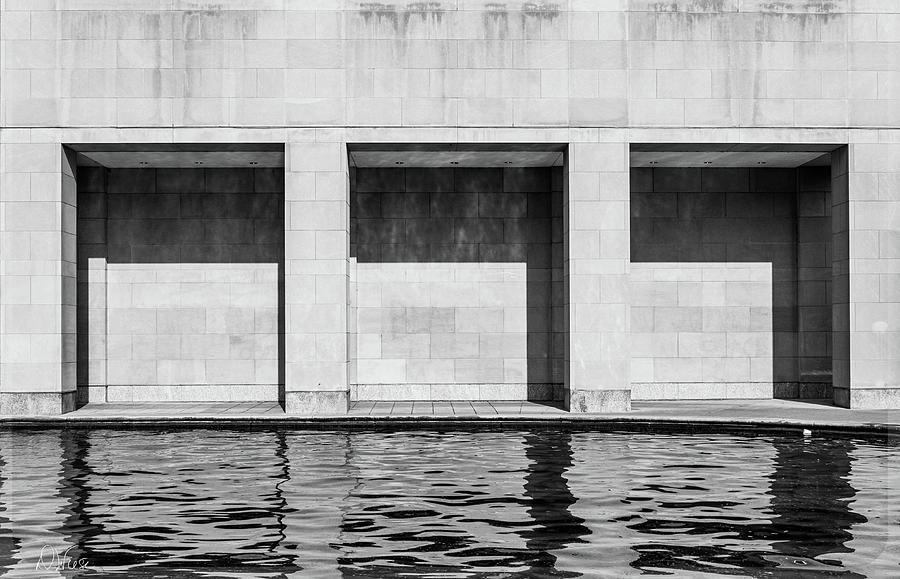 Canal Walk Reflection in Indianapolis Indiana in Black and White ...