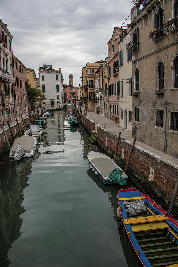 Canal with Boats in Venice Italy  Photograph by John McGraw