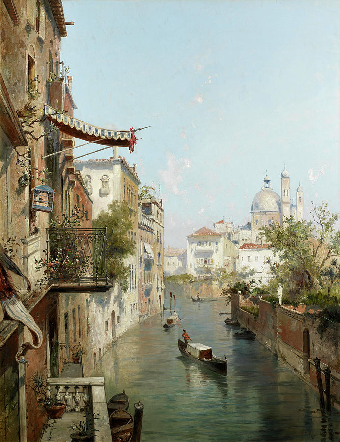 Canale San Barnaba, Venice Painting by Franz Richard Unterberger