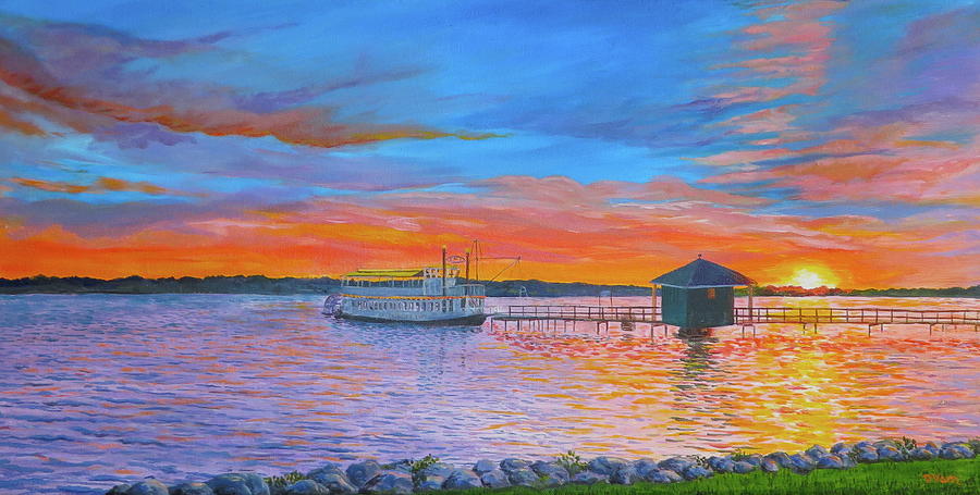 Canandaigua Lady at Sunset Painting by Denise Van Deroef