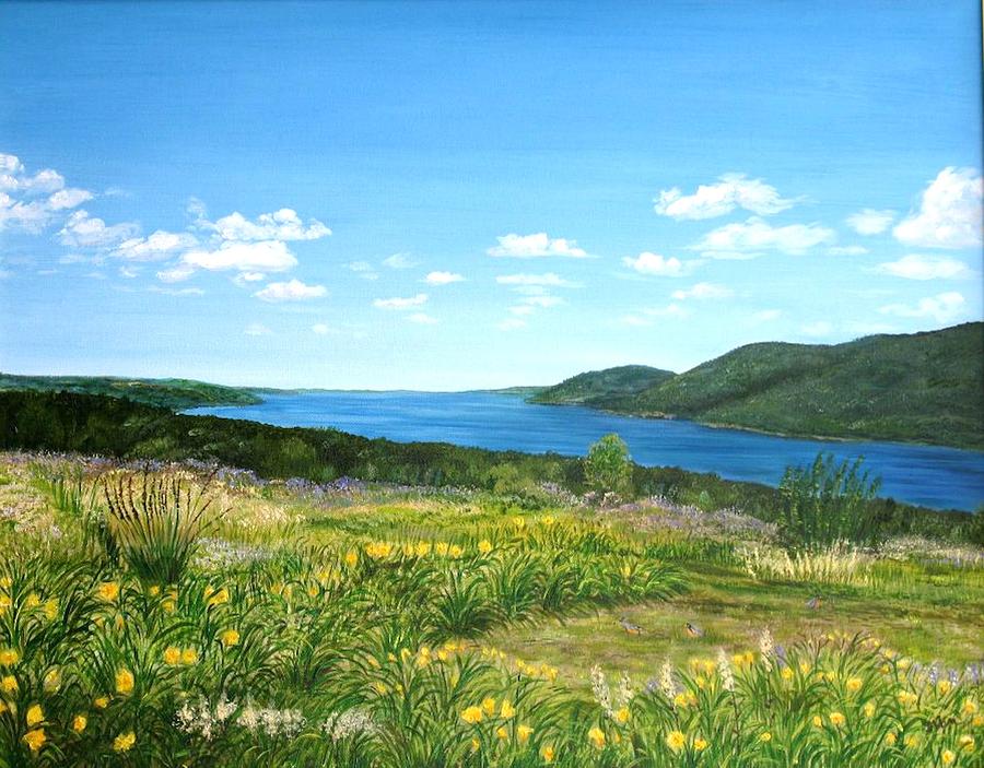 Canandaigua Lake in June Painting by Denise Van Deroef