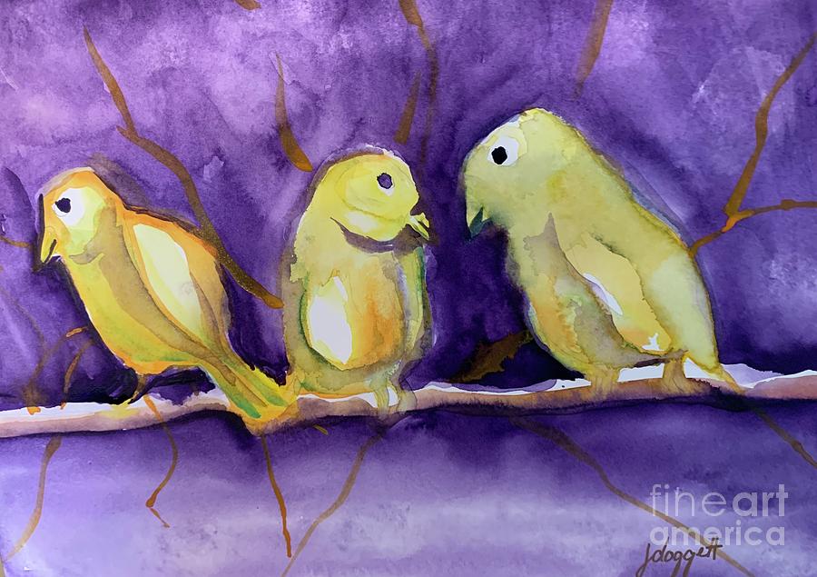 Bird Painting - Canaries by Janet Doggett