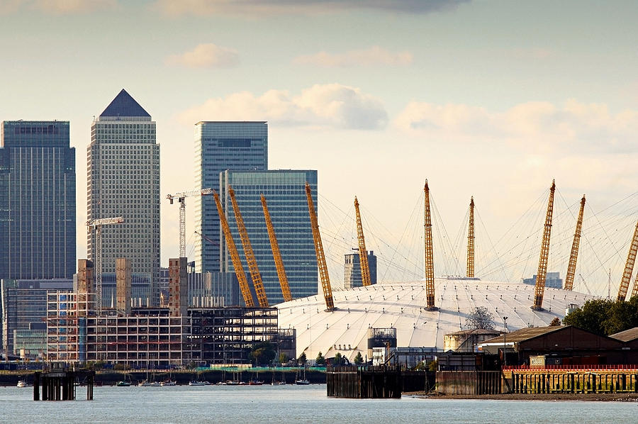 Canary wharf and millennium dome Photograph by Image Source