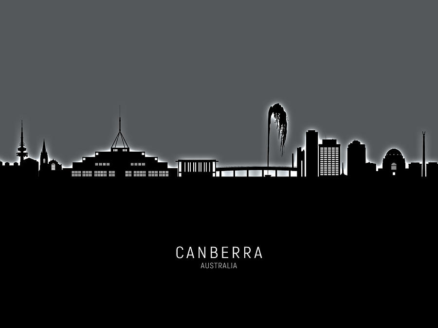 Canberra Australia Skyline #06 Digital Art by Michael Tompsett