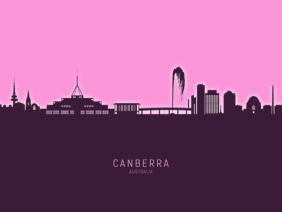 Canberra Australia Skyline #10 Digital Art by Michael Tompsett