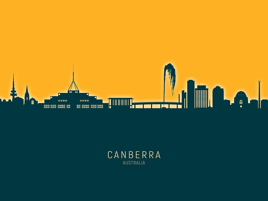 Canberra Australia Skyline #12 Digital Art by Michael Tompsett