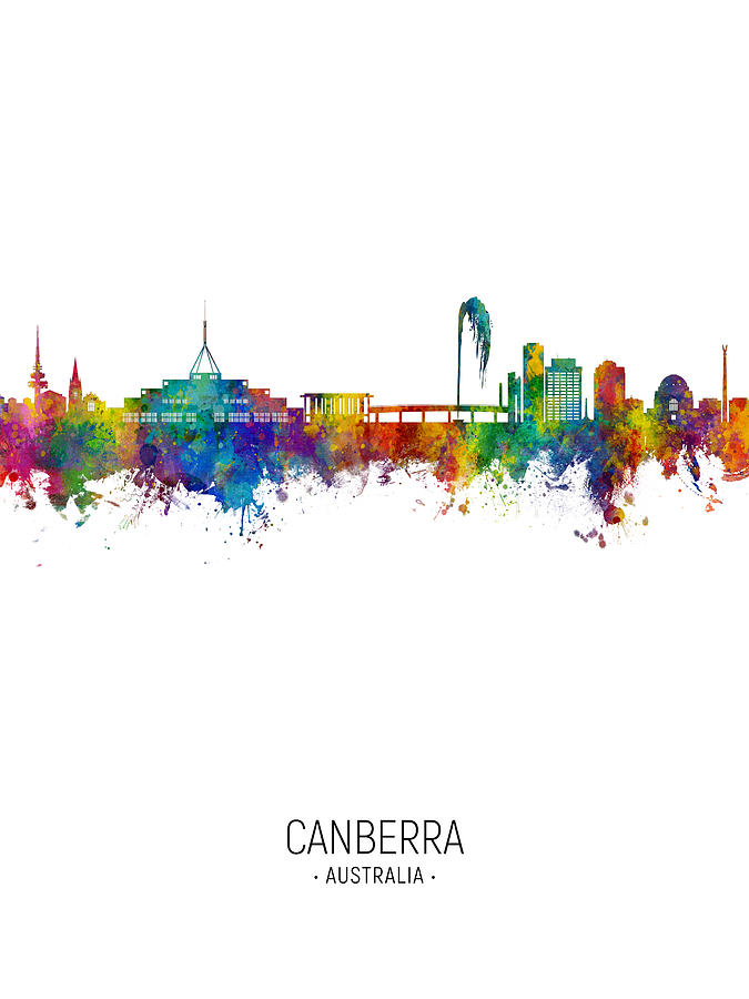 Canberra Australia Skyline #14 Digital Art by Michael Tompsett