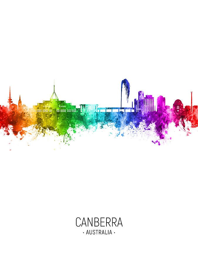 Canberra Australia Skyline #17 Digital Art by Michael Tompsett