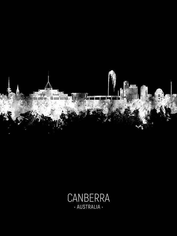 Canberra Australia Skyline #19 Digital Art by Michael Tompsett