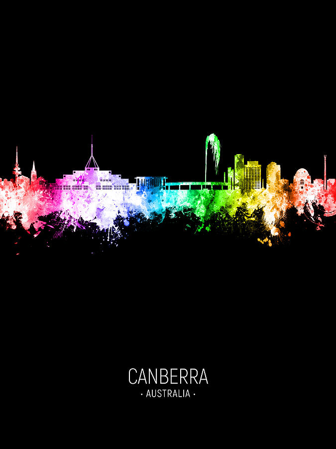 Canberra Australia Skyline #20 Digital Art by Michael Tompsett