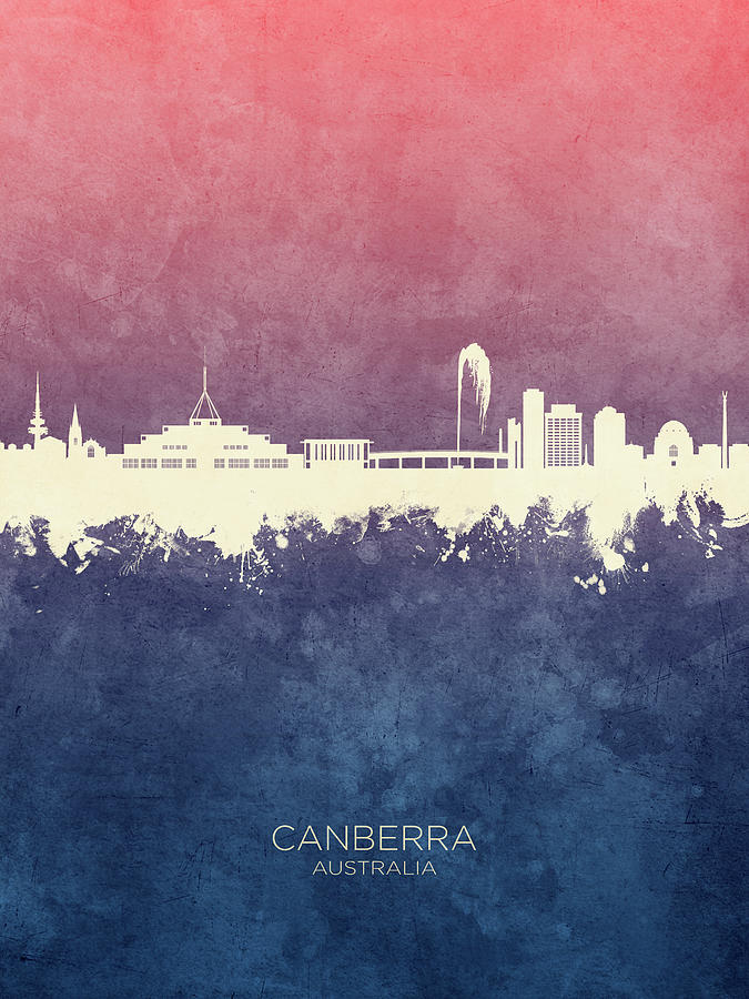 Canberra Australia Skyline #26 Digital Art by Michael Tompsett