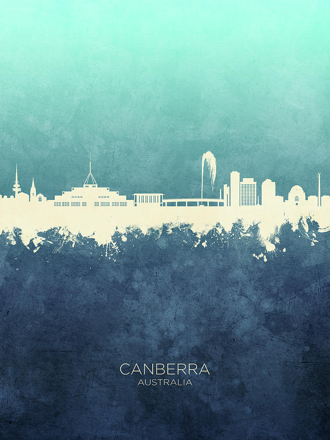 Canberra Australia Skyline #27 Digital Art by Michael Tompsett