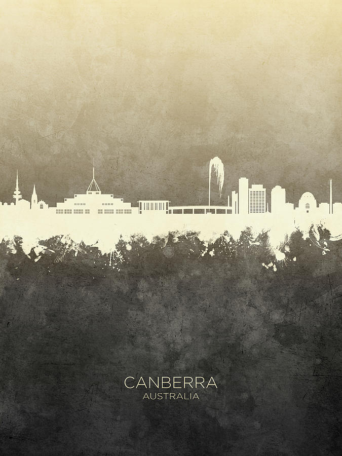 Canberra Australia Skyline #28 Digital Art by Michael Tompsett